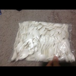 Lot of plastic forks Nifkes and spoons